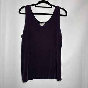 Chico's Travelers Purple‎ Ribbed Tank Top Shell Women's Size 3 XL Casual Career